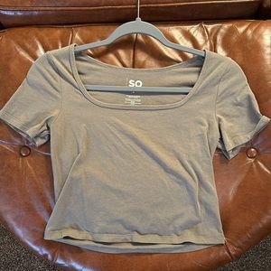 SO Sage Green Square Neck Crop Top